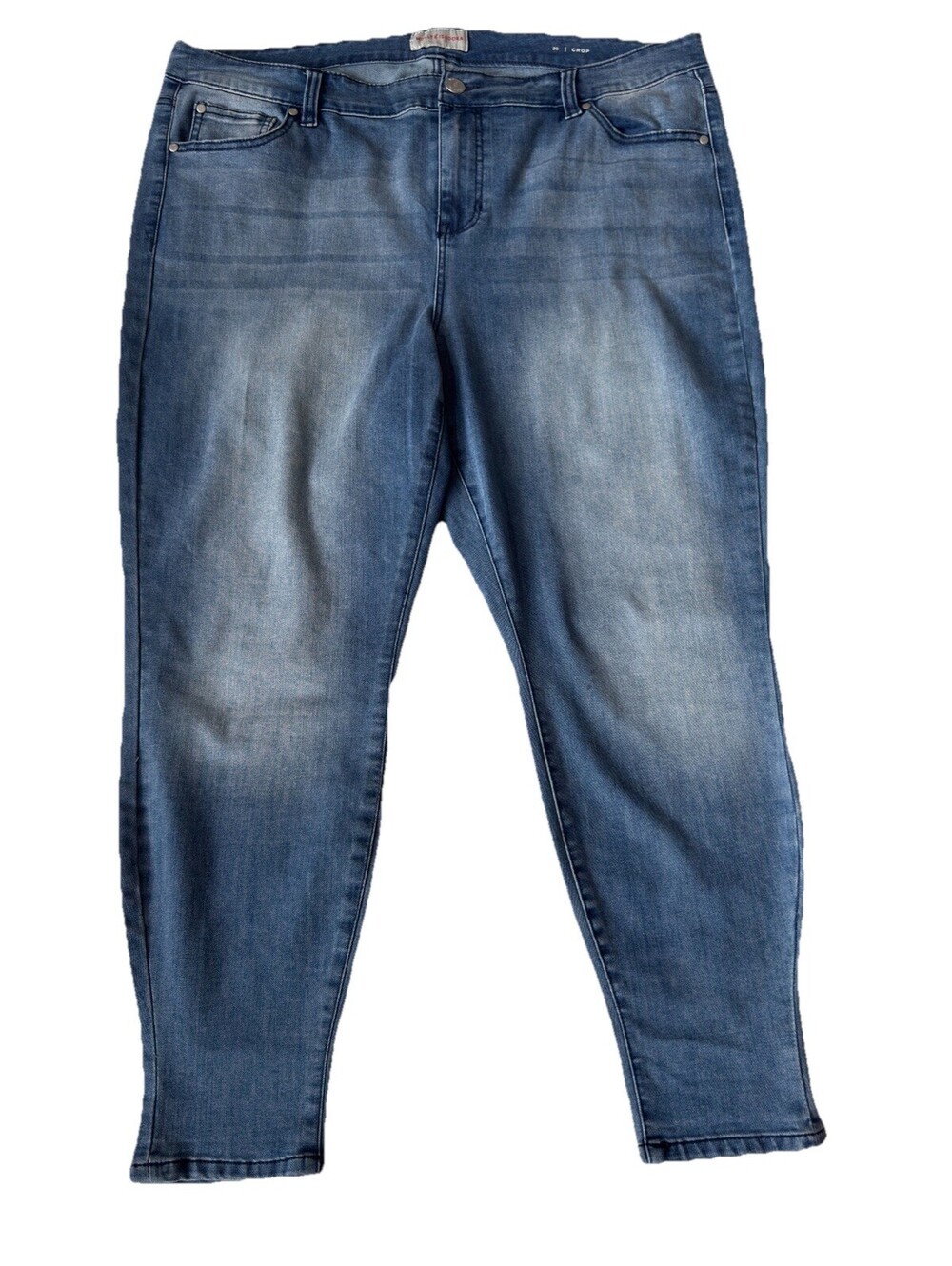 Molly & Isadora Crop Jeans Women’s Size 20 Blue Stretch Denim Plus Casual